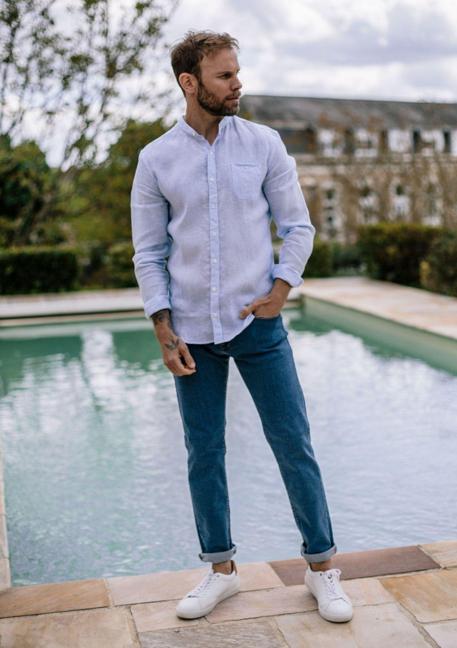 18pe-chemise-homme-bleu-ciel-carreaux-en-lin-col-mao-montlilin-3