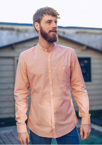 CHEMISE MONTLIPOCHE ORANGE CARREAUX