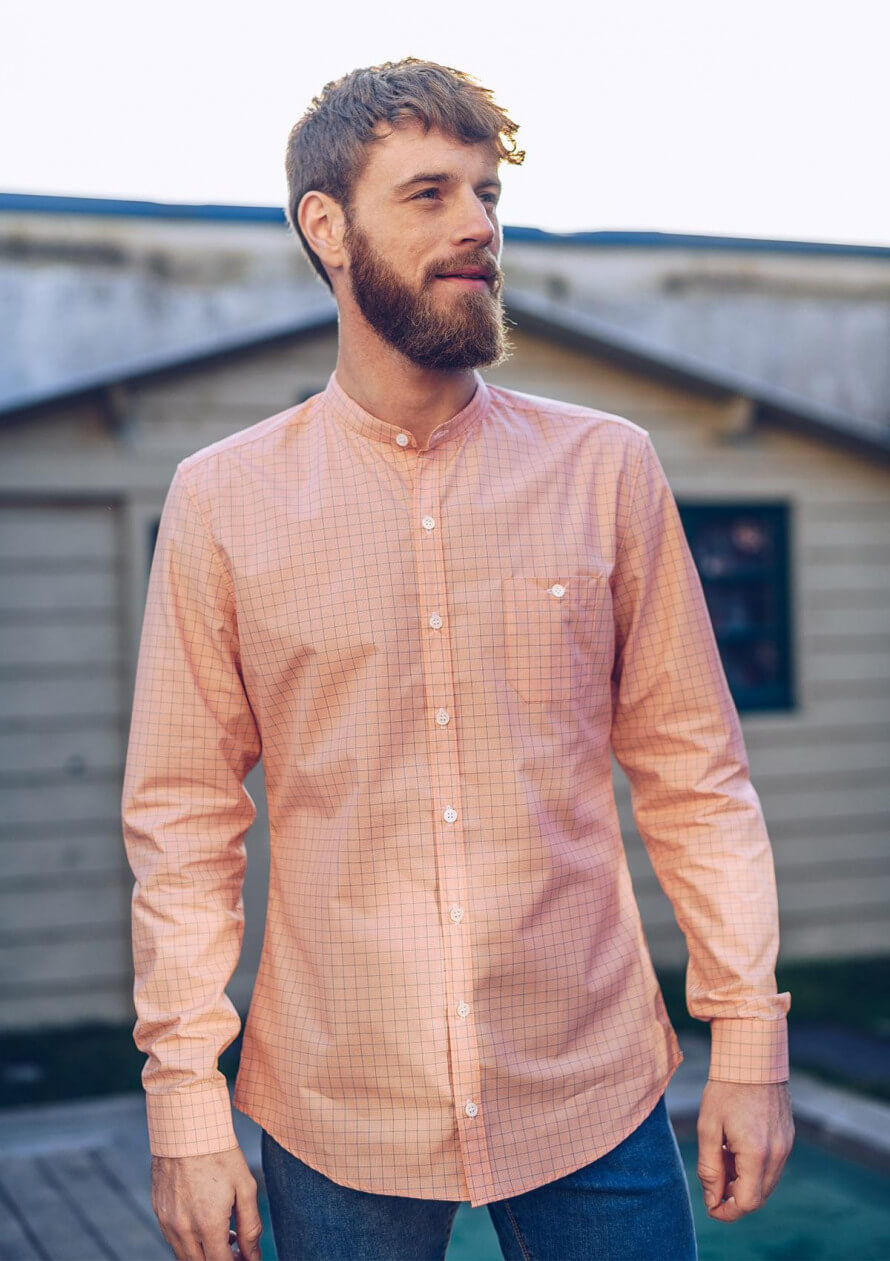 CHEMISE MONTLIPOCHE ORANGE CARREAUX