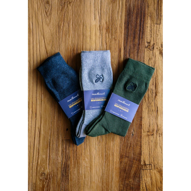 CHAUSSETTES MONTLISOCKS GRIS CLAIR