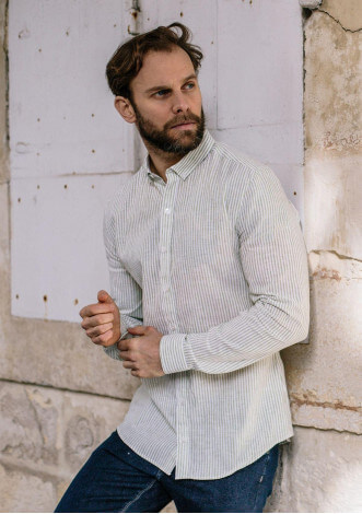 21pe-chemise-homme-centre-lin-olive-rayures-lin-col-boutonné-2