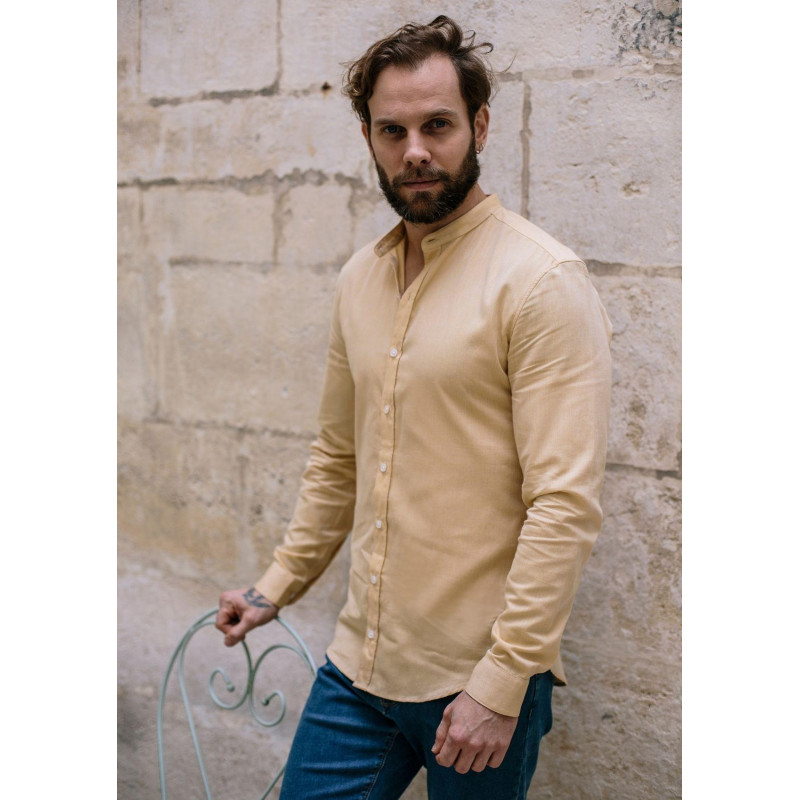 21pe-chemise-homme-montlibio-jaune-coton-bio-4 21pe-chemise-homme-montlibio-jaune-coton-bio-4
