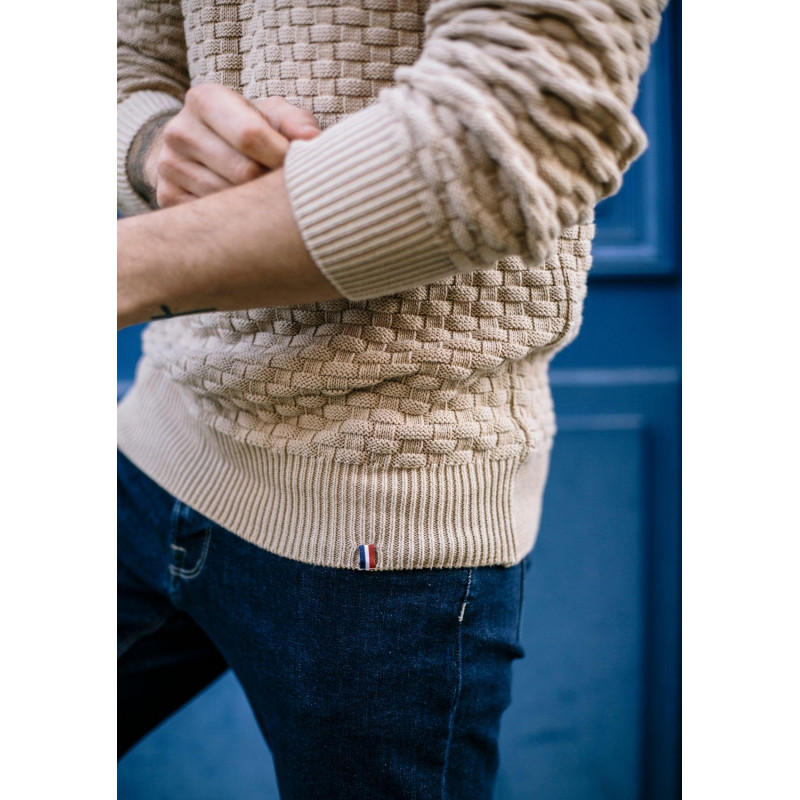 21pe-pull-homme-damier-beige-made-in-france-coton-bio-3 21pe-pull-homme-damier-beige-made-in-france-coton-bio-3