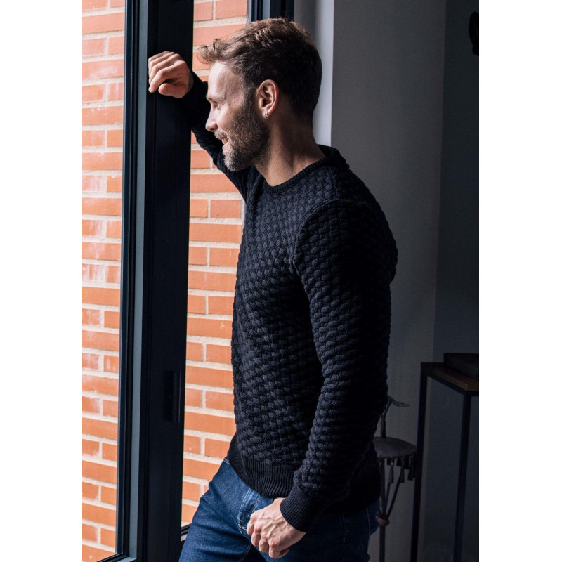 21ah-pull-homme-damier-noir-made-in-france-coton-bio-4 21ah-pull-homme-damier-noir-made-in-france-coton-bio-4