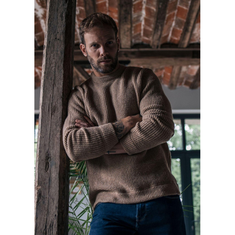 21ah-pull-homme-origine-recyclé-made-in-france-beige-2 21ah-pull-homme-origine-recyclé-made-in-france-beige-2