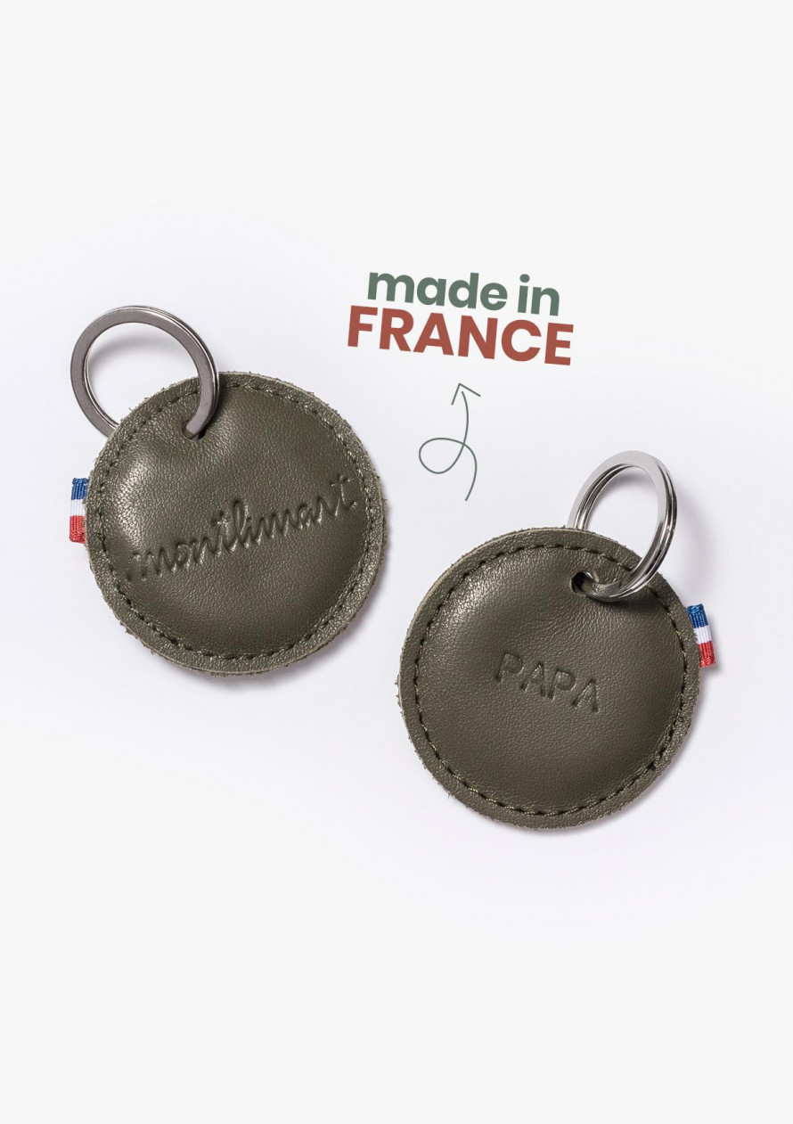 porte clef cuir fabrication artisanal Française . - Nantes