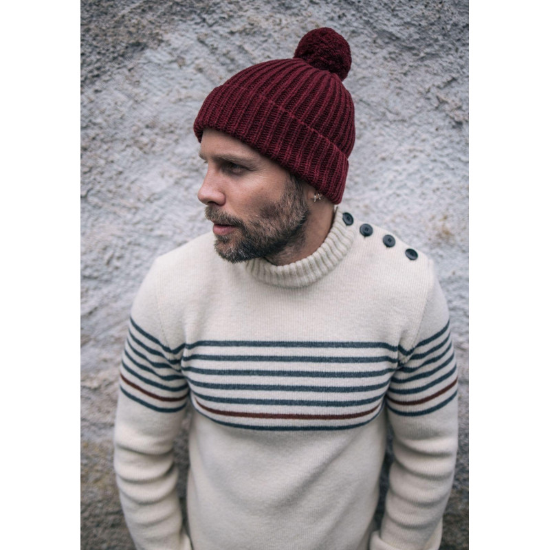 21ah-bonnet-homme-pompom-bordeaux-made-in-france-recyclé-2 21ah-bonnet-homme-pompom-bordeaux-made-in-france-recyclé-2