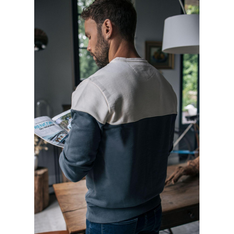 Sweat bicolore homme CLIMAT anthracite 100% coton biologique