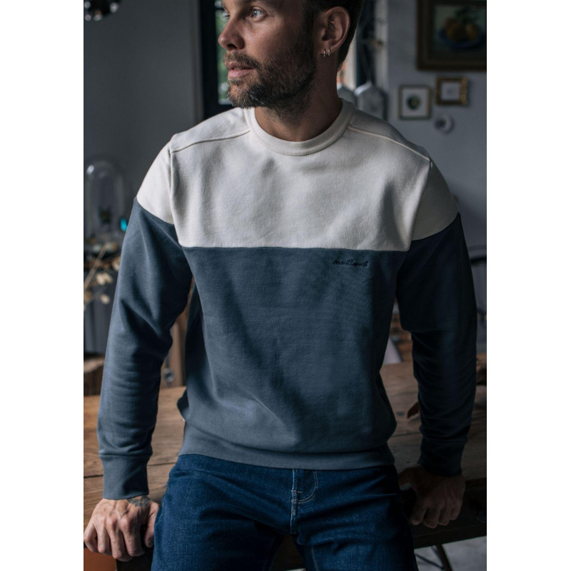 Sweatshirt homme en coton gris anthracite Massana