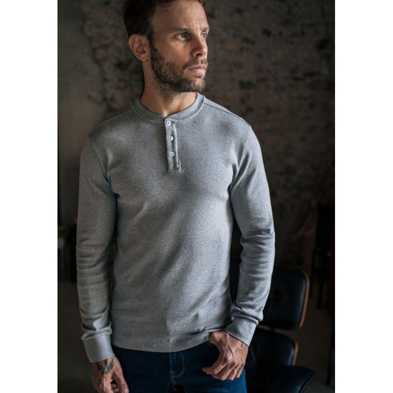 Sweatshirt homme Regular Fit Manches longues Gris Clair en coton