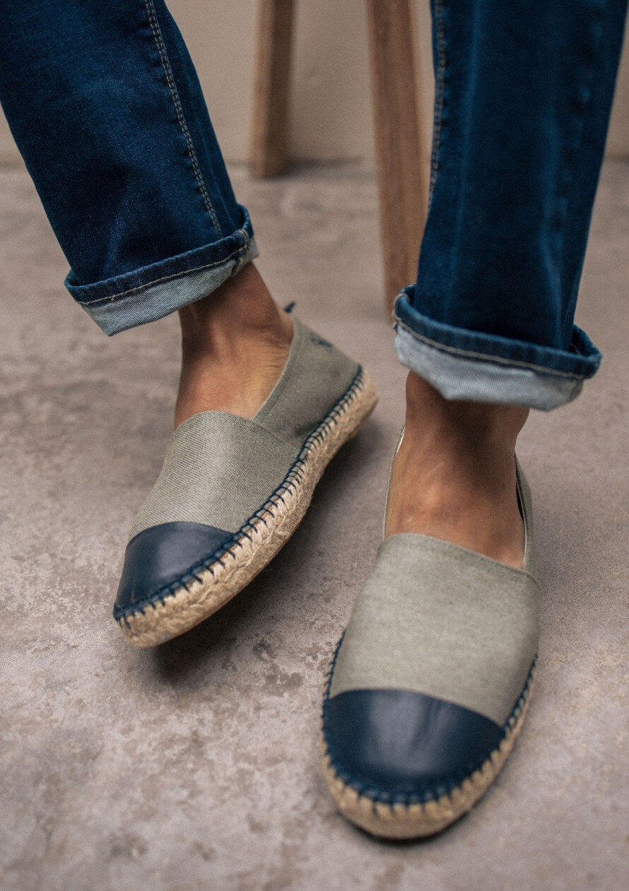 Espadrille homme ESPAGREEN beige semelle liège coton recyclé