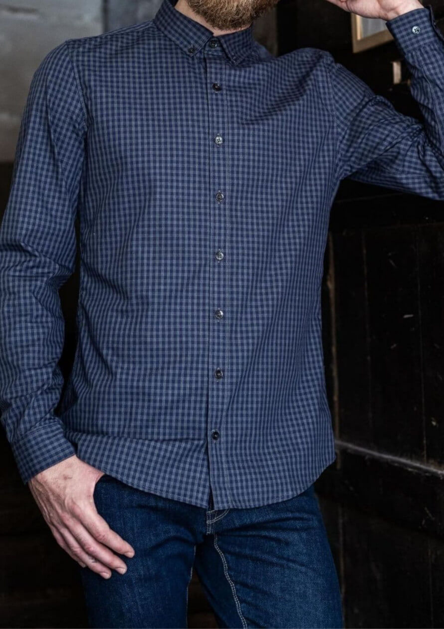17ah-chemise-homme-centre-bourg-col-boutonné-gris-carreaux-bleu-coton-2
