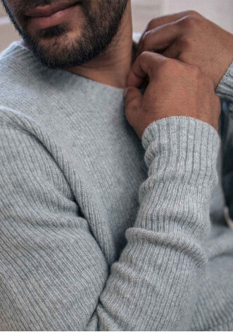 22ah-pull-homme-libre-gris-clair-made-in-france-recyclé-tricotage-3d-2