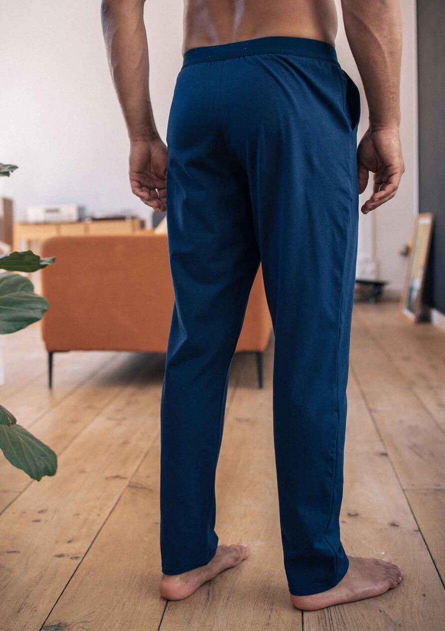 Pyjama homme TRANQUILLE marine/vert made in France coton bio