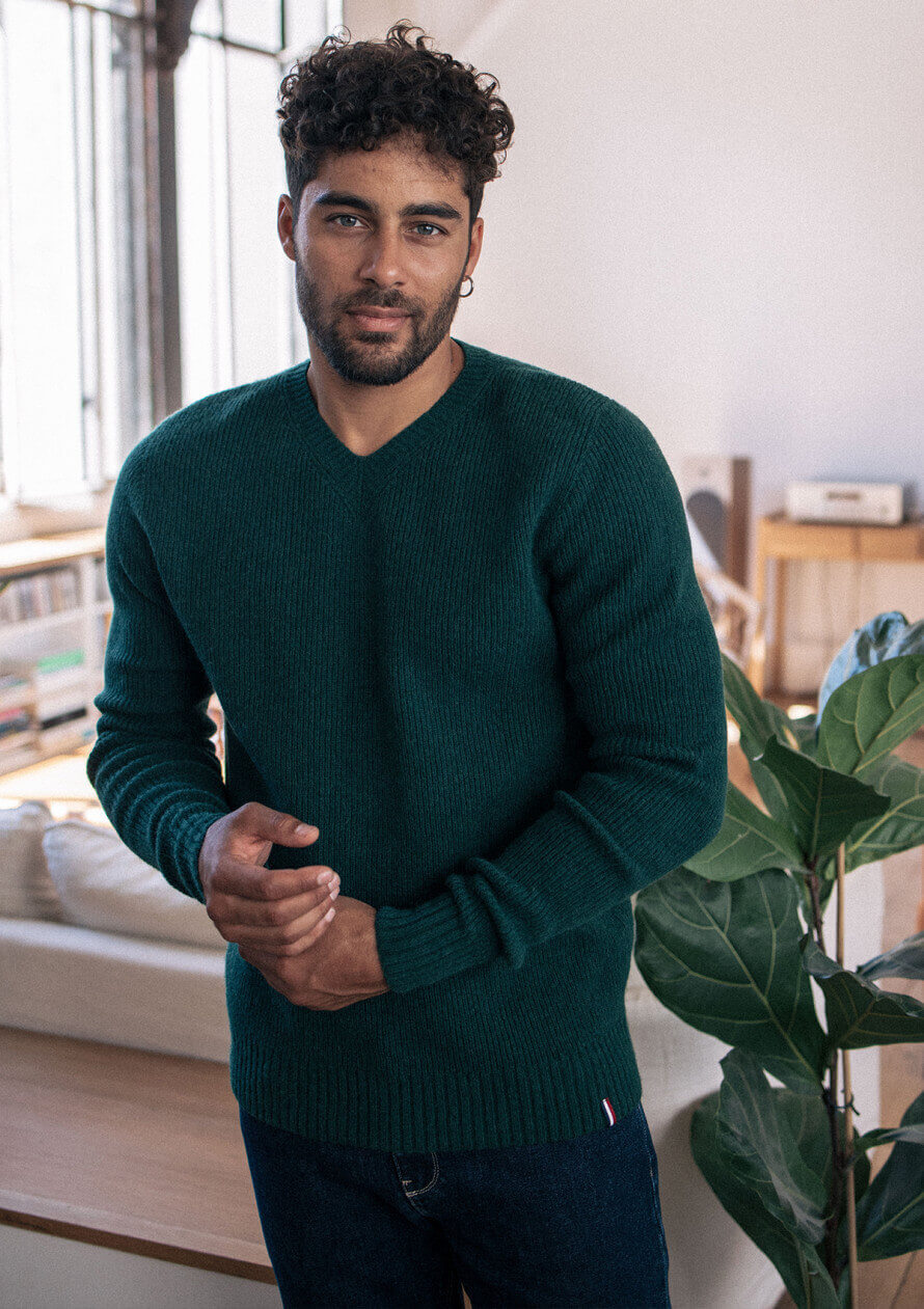 22ah-pull-homme-libre-vert-made-in-france-recyclé-tricotage-3d-2
