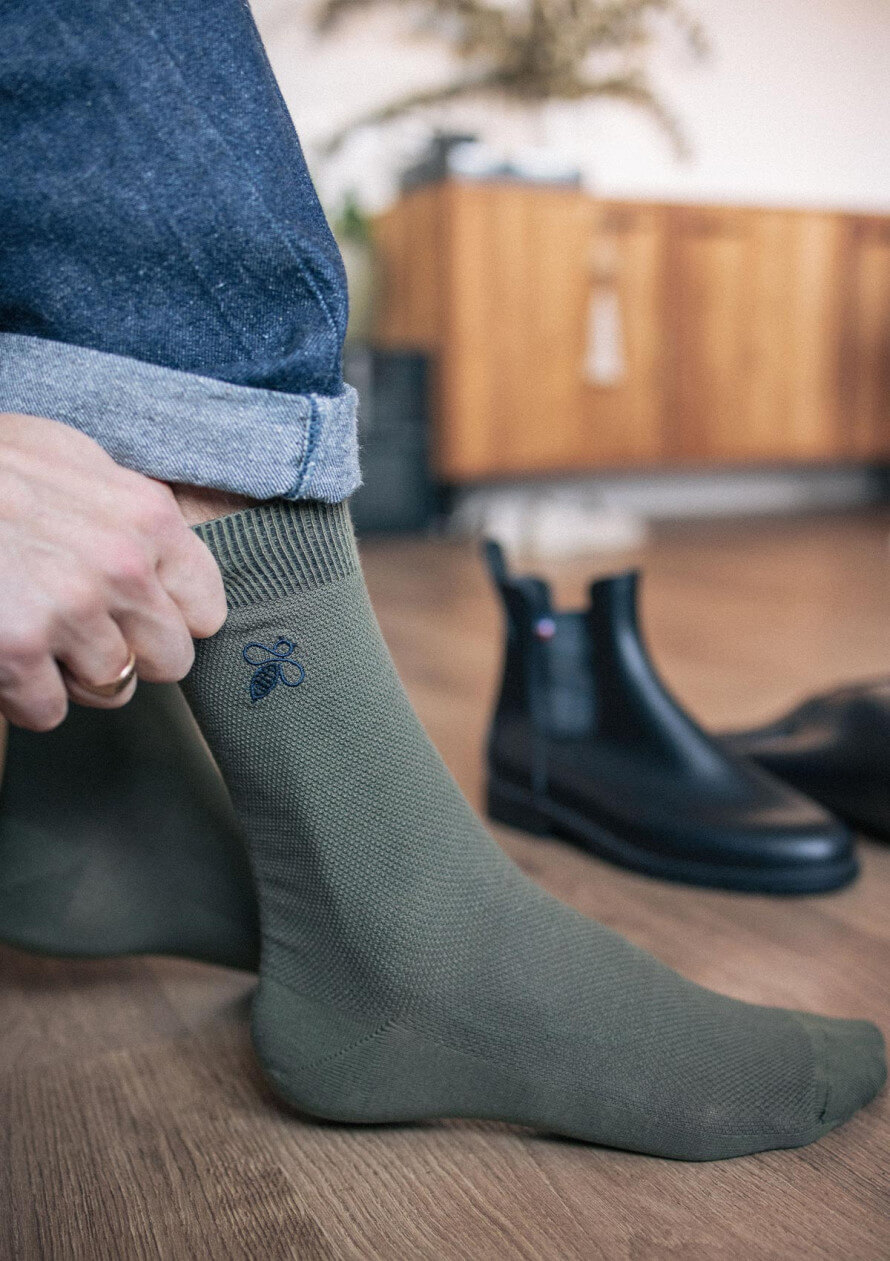 Chaussons-Chaussettes homme beige clair