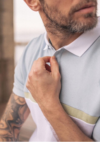 23pe-polo-homme-methode-bleu-clair-écru-coton-bio-recyclé-2