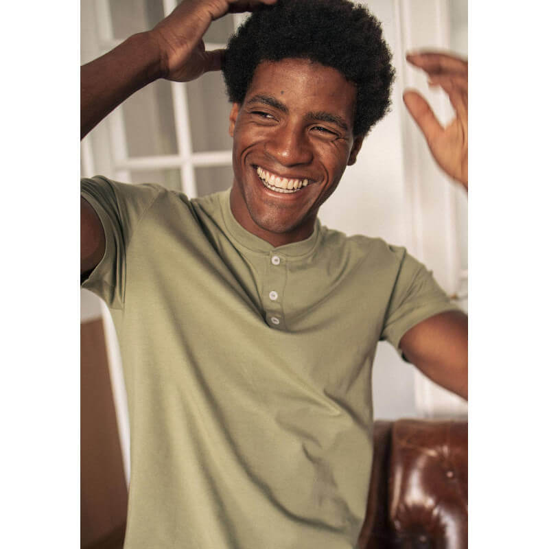 T-shirt henley IDEAL vert coton biologique - MONTLIMART T-shirt henley IDEAL vert coton biologique - MONTLIMART