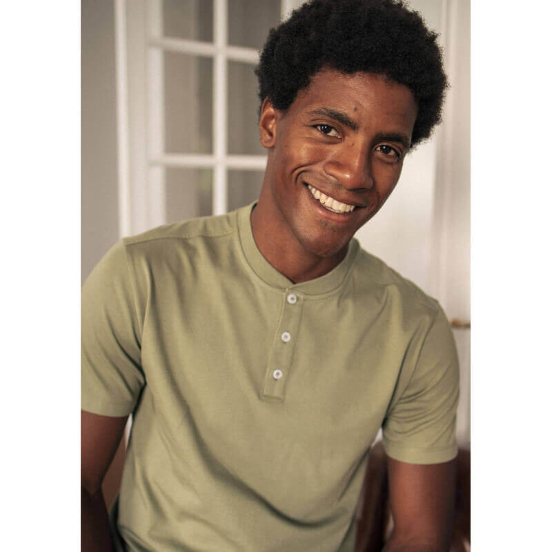 T-shirt henley IDEAL vert coton biologique - MONTLIMART T-shirt henley IDEAL vert coton biologique - MONTLIMART