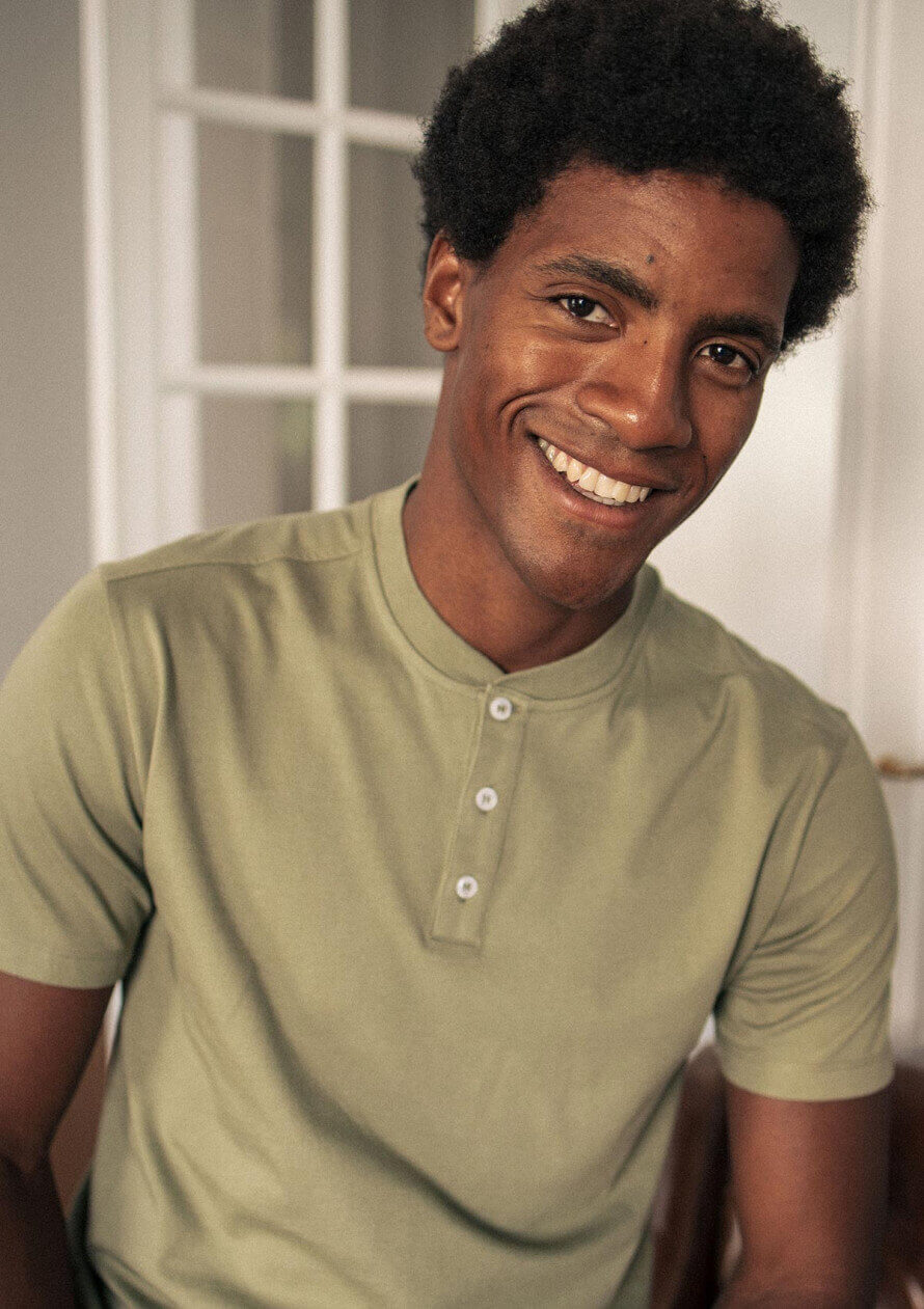T-shirt henley IDEAL vert coton biologique - MONTLIMART