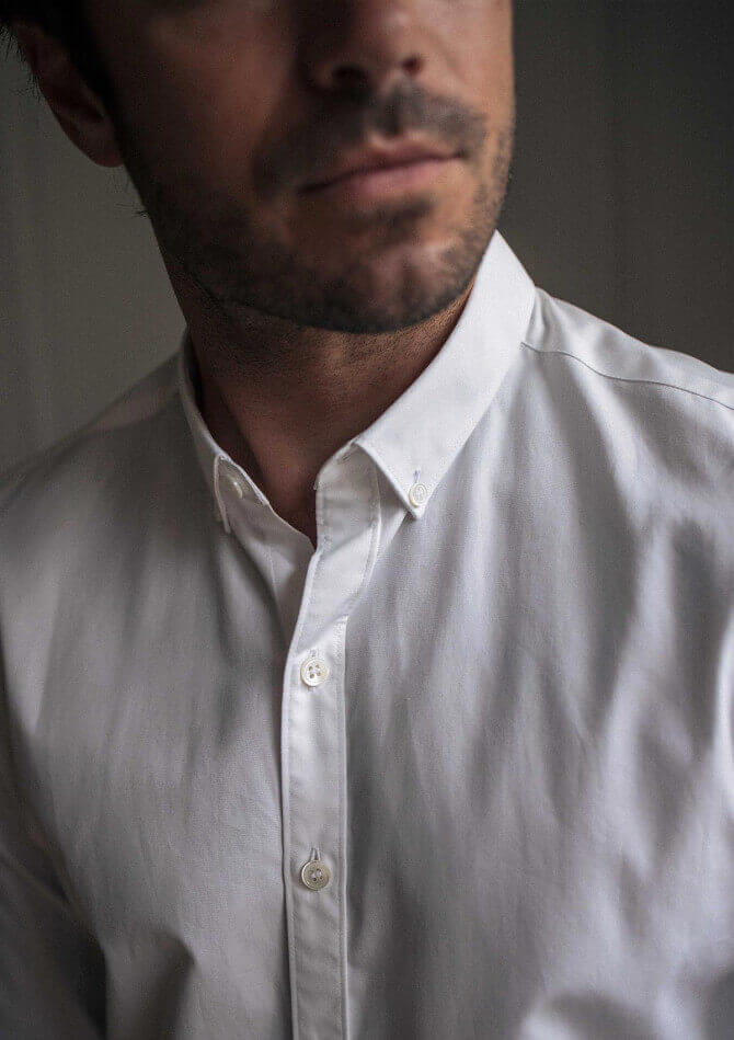 Chemise homme col boutonné SAINT-REMY blanc 100% coton - Montlimart