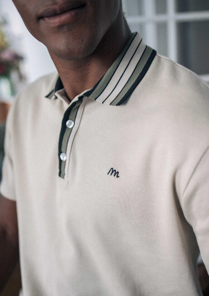 Polo homme ATTITUDE gris coton bio et recyclé - MONTLIMART
