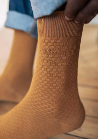 CHAUSSETTES ALVEOLE OCRE