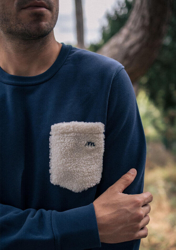 Sweat homme ATLAS marine en coton bio - MONTLIMART