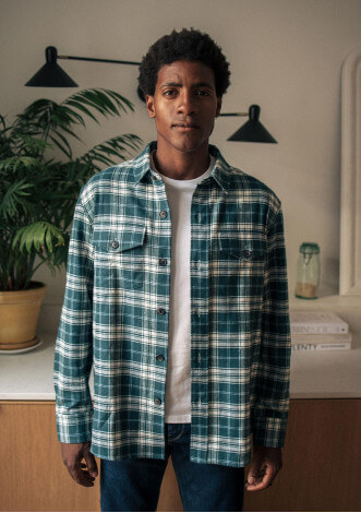 CHEMISE EQUILIBRE VERT CARREAUX