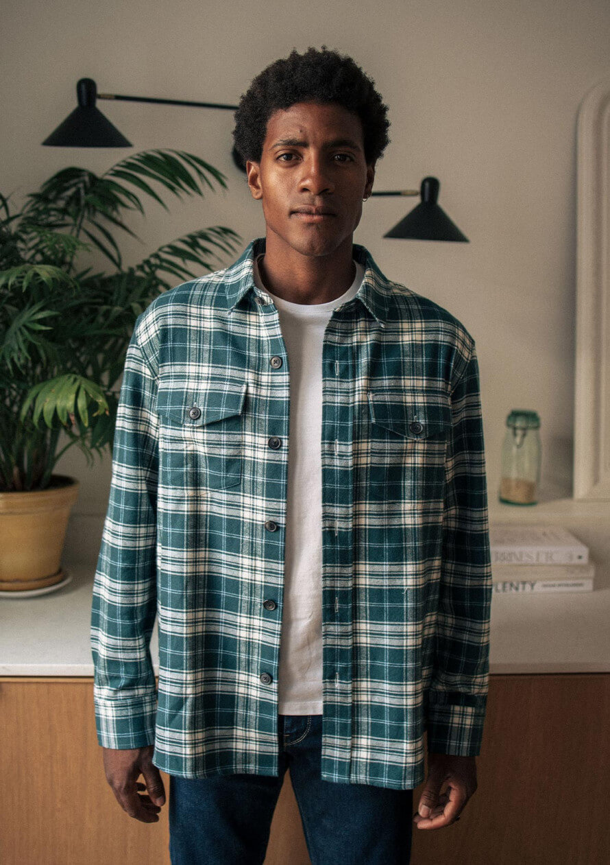 CHEMISE EQUILIBRE VERT CARREAUX
