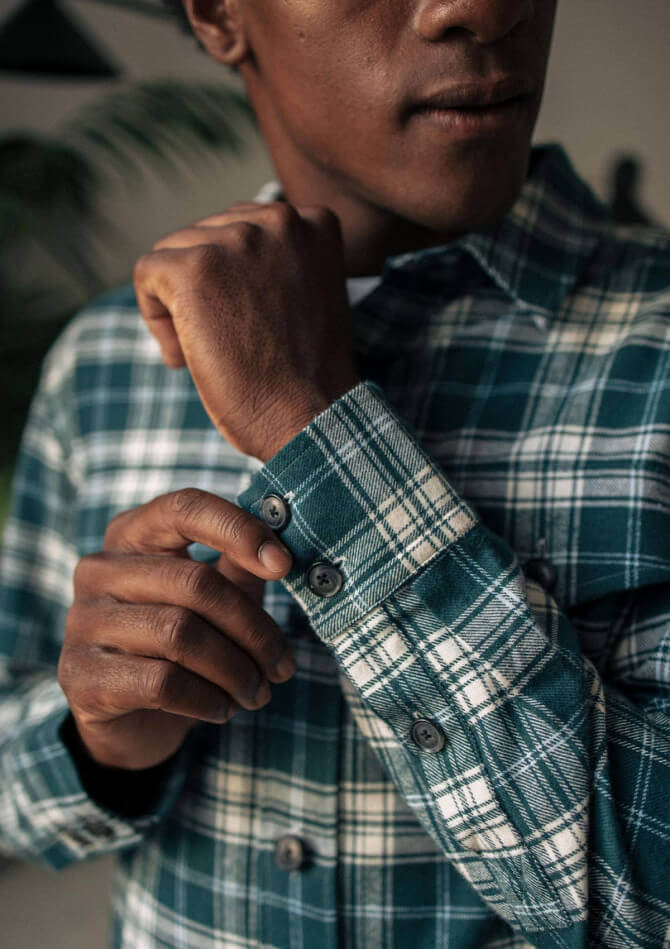 Surchemise homme ÉQUILIBRE à carreaux vert en matières recyclées