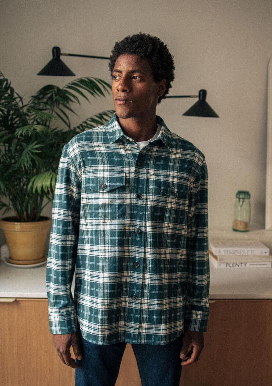 CHEMISE EQUILIBRE VERT CARREAUX