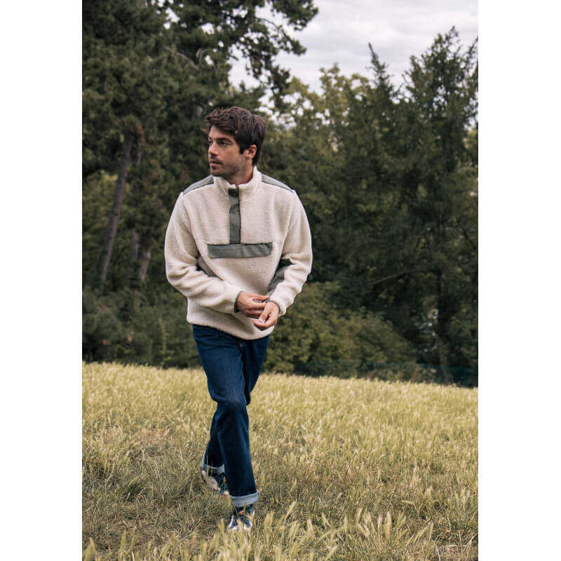 Pull polaire bi-matière homme BOREAL recyclé - MONTLIMART Pull polaire bi-matière homme BOREAL recyclé - MONTLIMART
