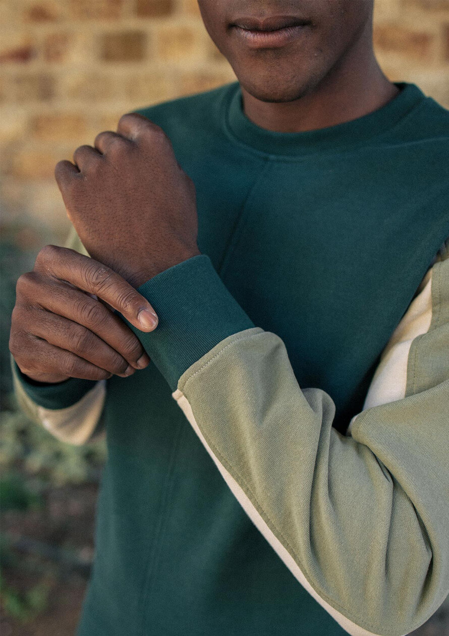 SWEAT COSMOS VERT/SAUGE/GRIS