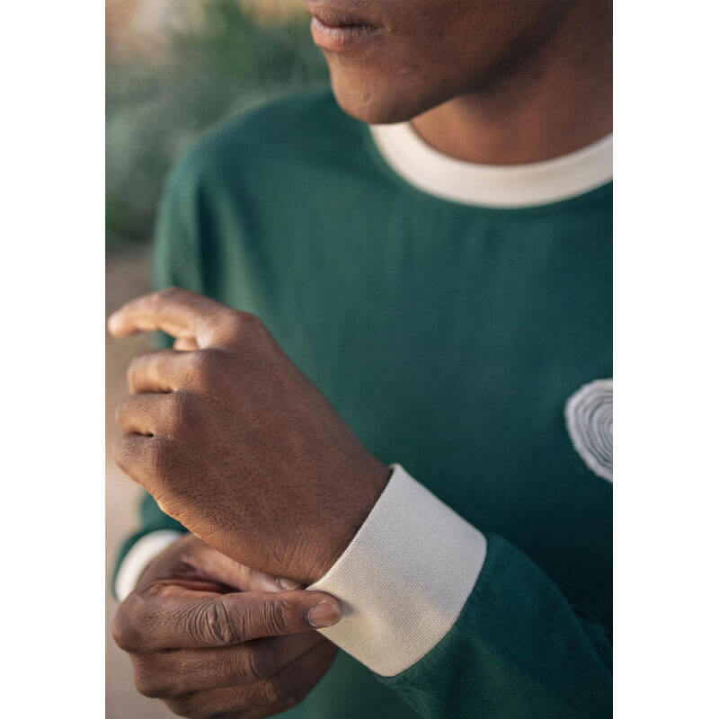 T-shirt brodé ÉCORCE vert coton bio - MONTLIMART