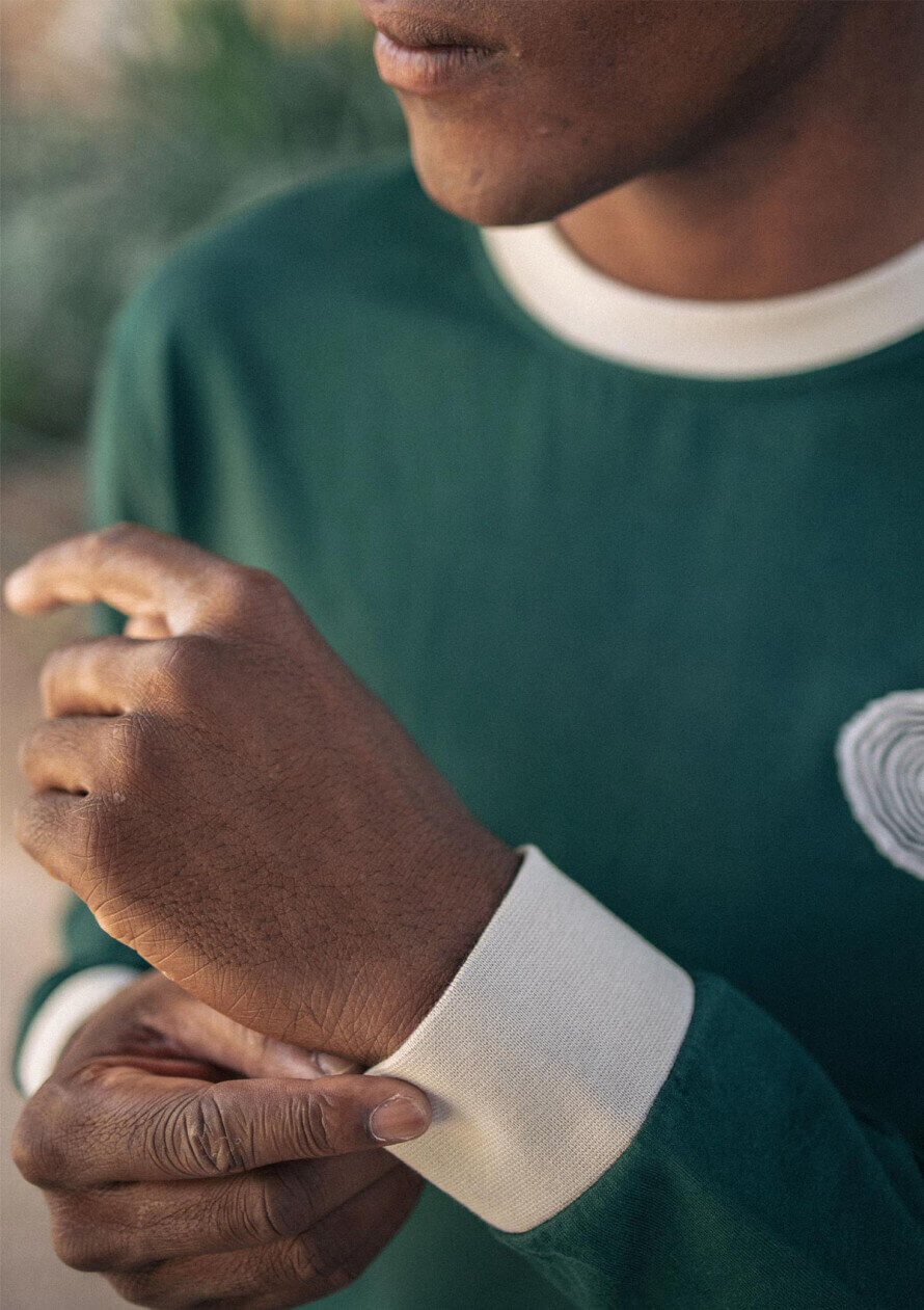 T-shirt brodé ÉCORCE vert coton bio - MONTLIMART