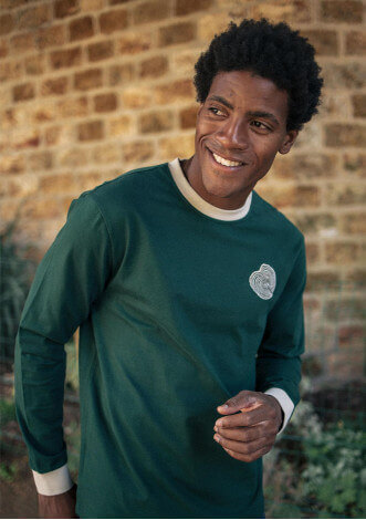 T-shirt brodé ÉCORCE vert coton bio - MONTLIMART