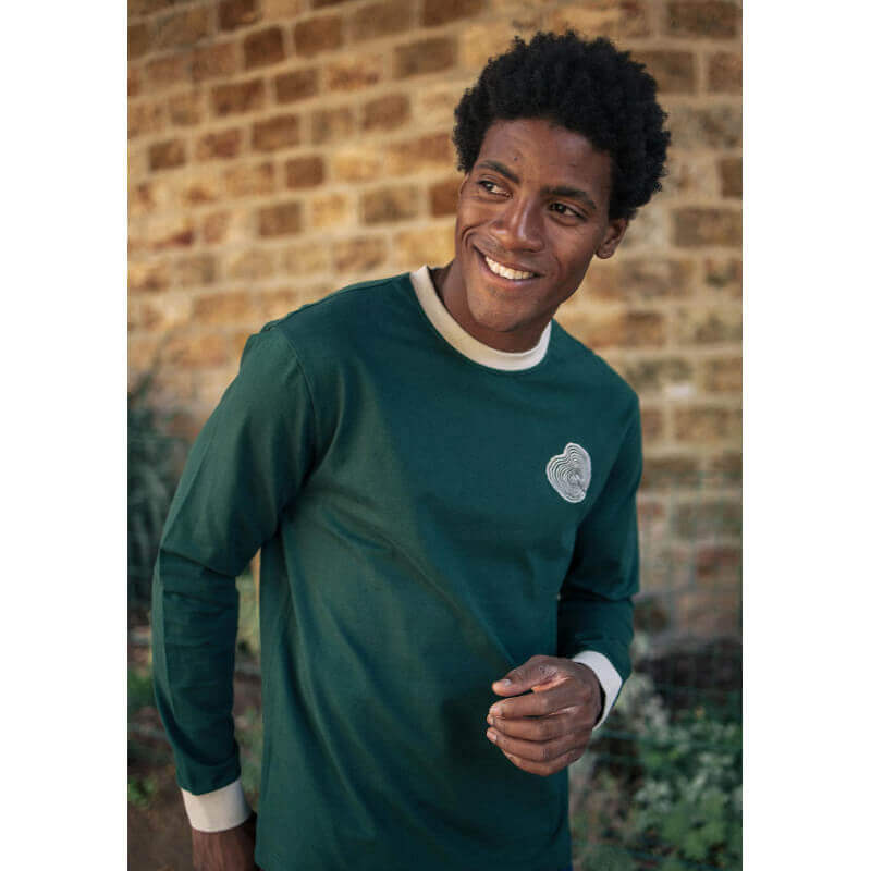 T-shirt brodé ÉCORCE vert coton bio - MONTLIMART