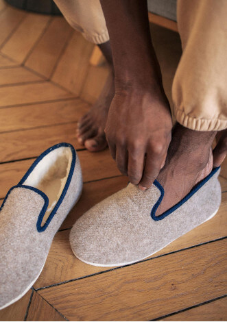 CHAUSSONS MARTIN BEIGE/MARINE