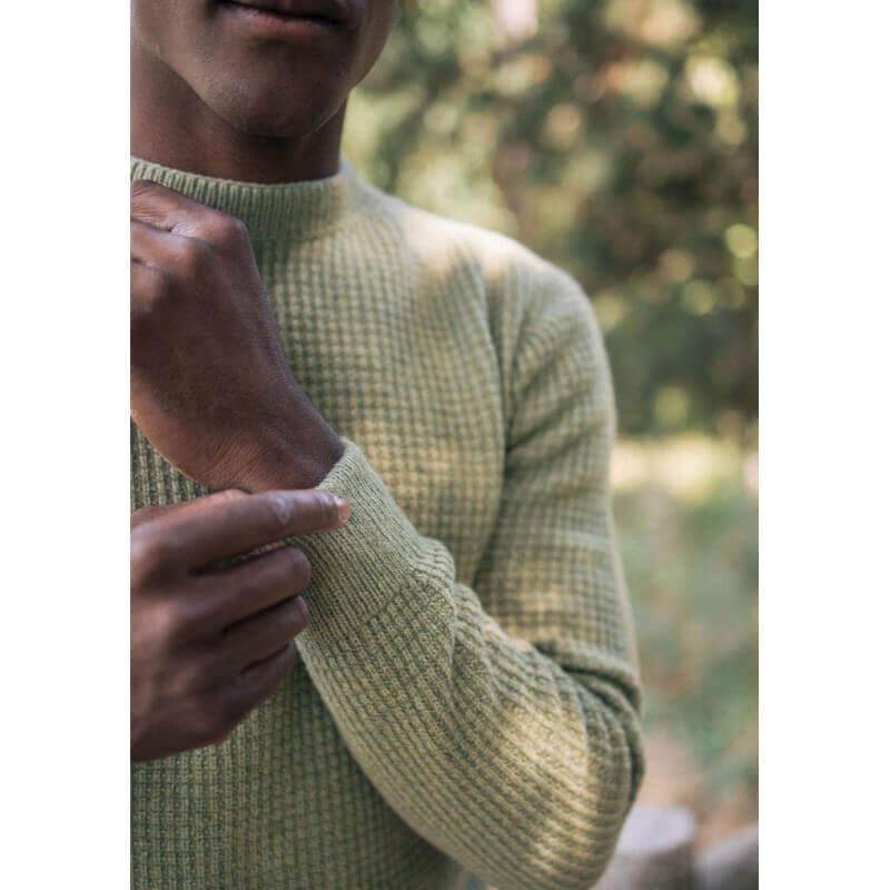 Pull maille recyclé homme ORIGINE vert made in France - MONTLIMART Pull maille recyclé homme ORIGINE vert made in France - MONTLIMART