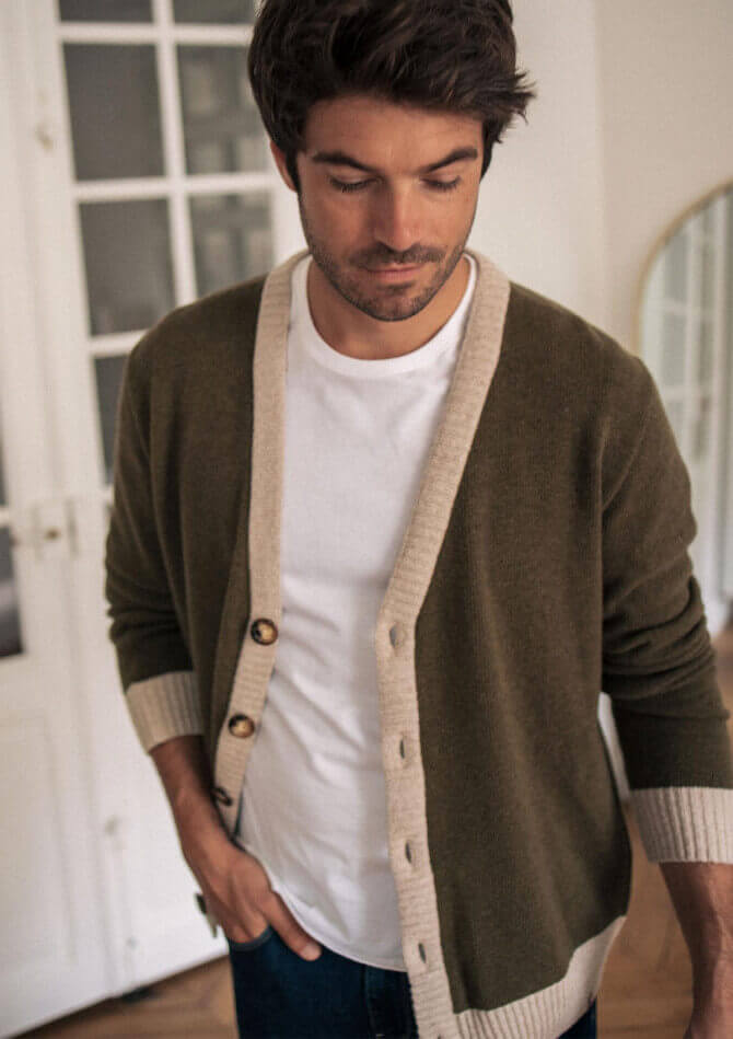 Gilet homme vert SOUVENIR 100% recyclé et made in France - MONTLIMART