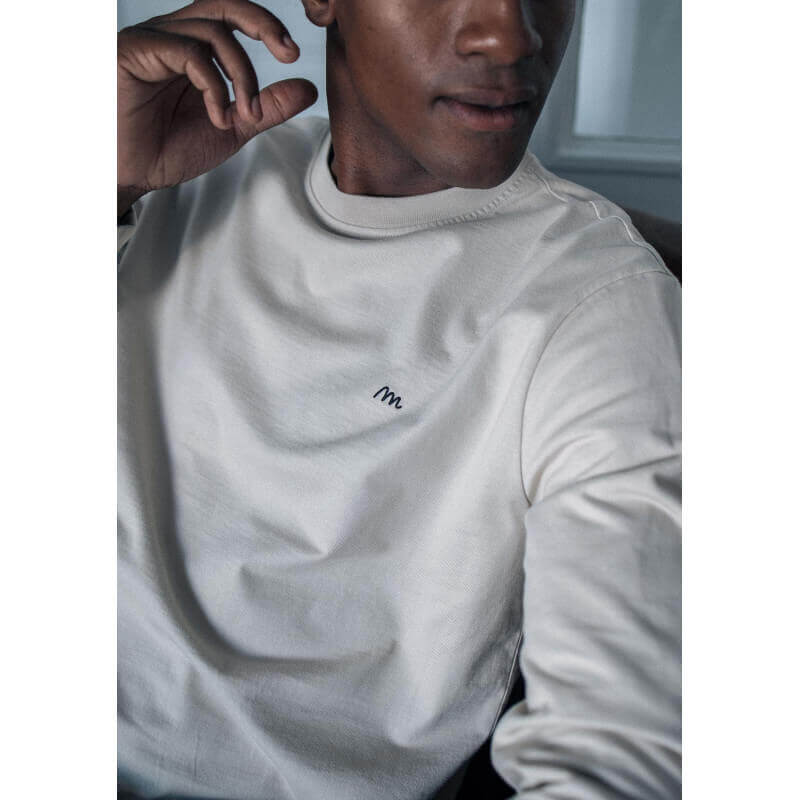 T-shirt brodé SEREIN gris coton bio - MONTLIMART