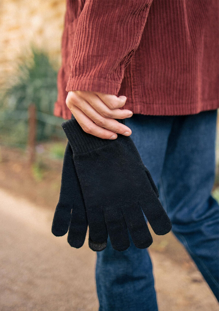 Gant homme tactile PLEYNET noir recyclé made in France - Montlimart