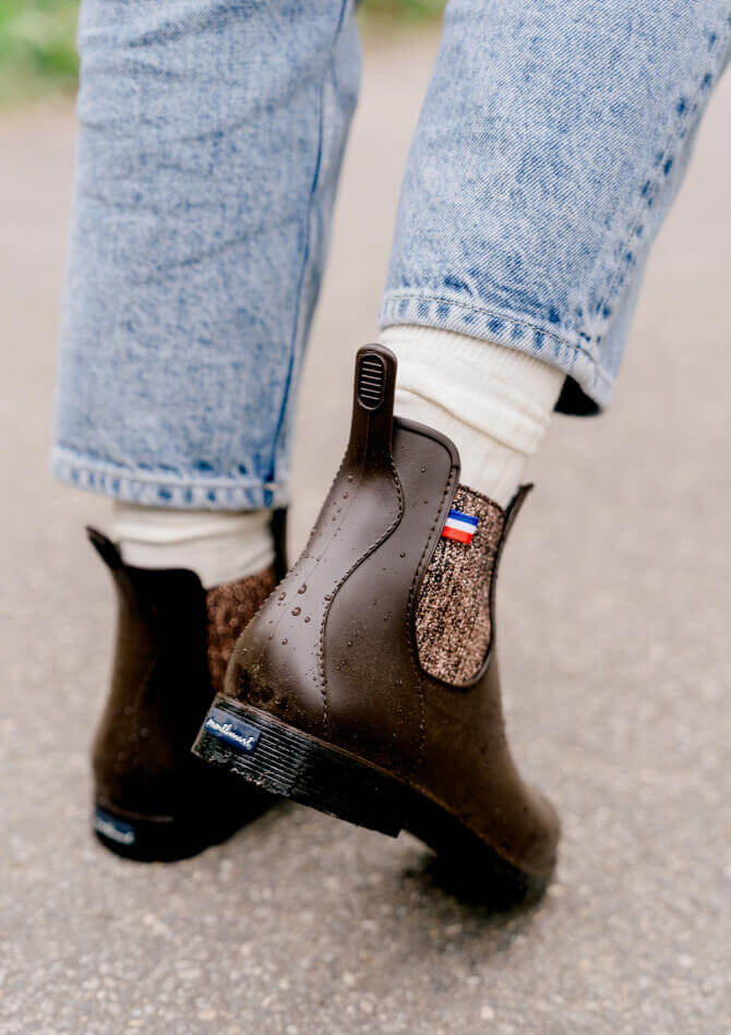 Boots de pluie femme MONTPLUIE marron cuivré made in France - MONTLIMART
