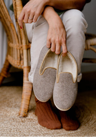 CHAUSSONS MARTINE BEIGE/DORE