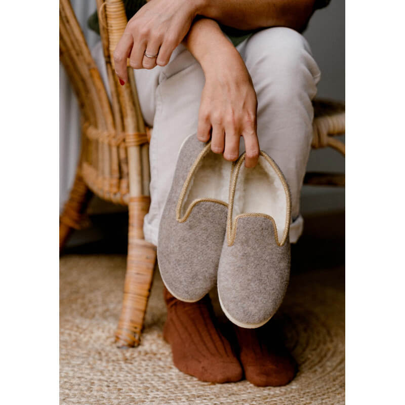 CHAUSSONS MARTINE BEIGE/DORE