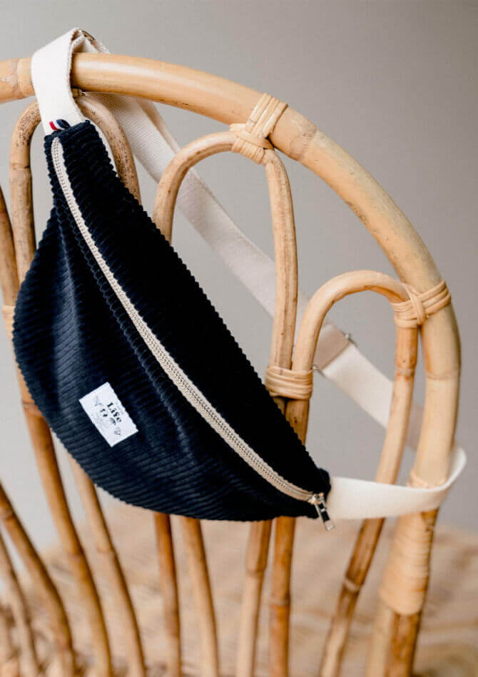 Banane velours noir mixte ECLIPSE made in France - MONTLIMART