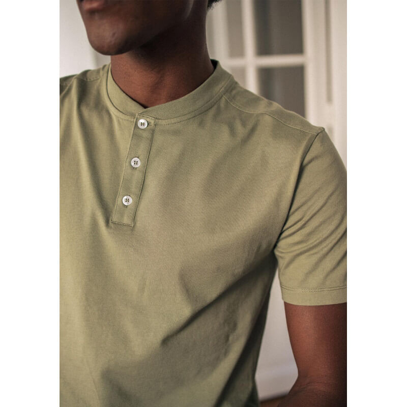 T-shirt henley IDEAL vert coton biologique - MONTLIMART