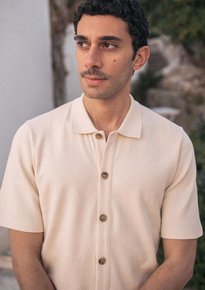 Polo Homme REVEUR Ecru Coton Biologique - MONTLIMART