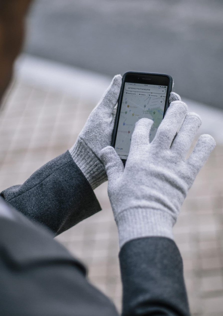 Gant homme tactile PLEYNET gris clair laine recyclée - Montlimart